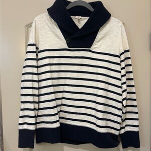 J. Crew Navy and White Striped Sweatshirt